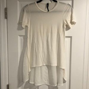 White T-shirt with sheer flowy back